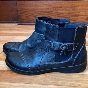 Clarks black booties
